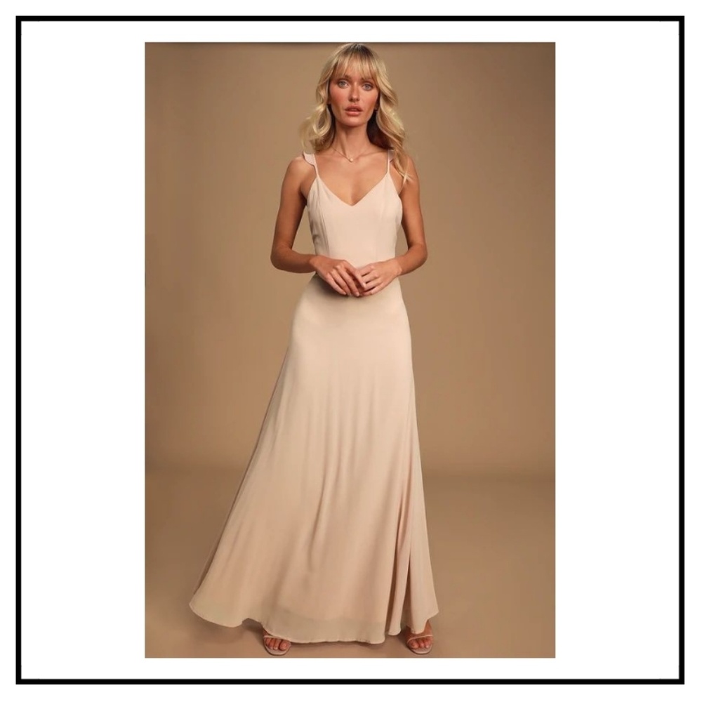 Lulus: Meteoric Rise Blush Maxi Dress - Size: XS